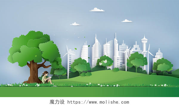 森林环境保护大树世界卫生日地球日主题